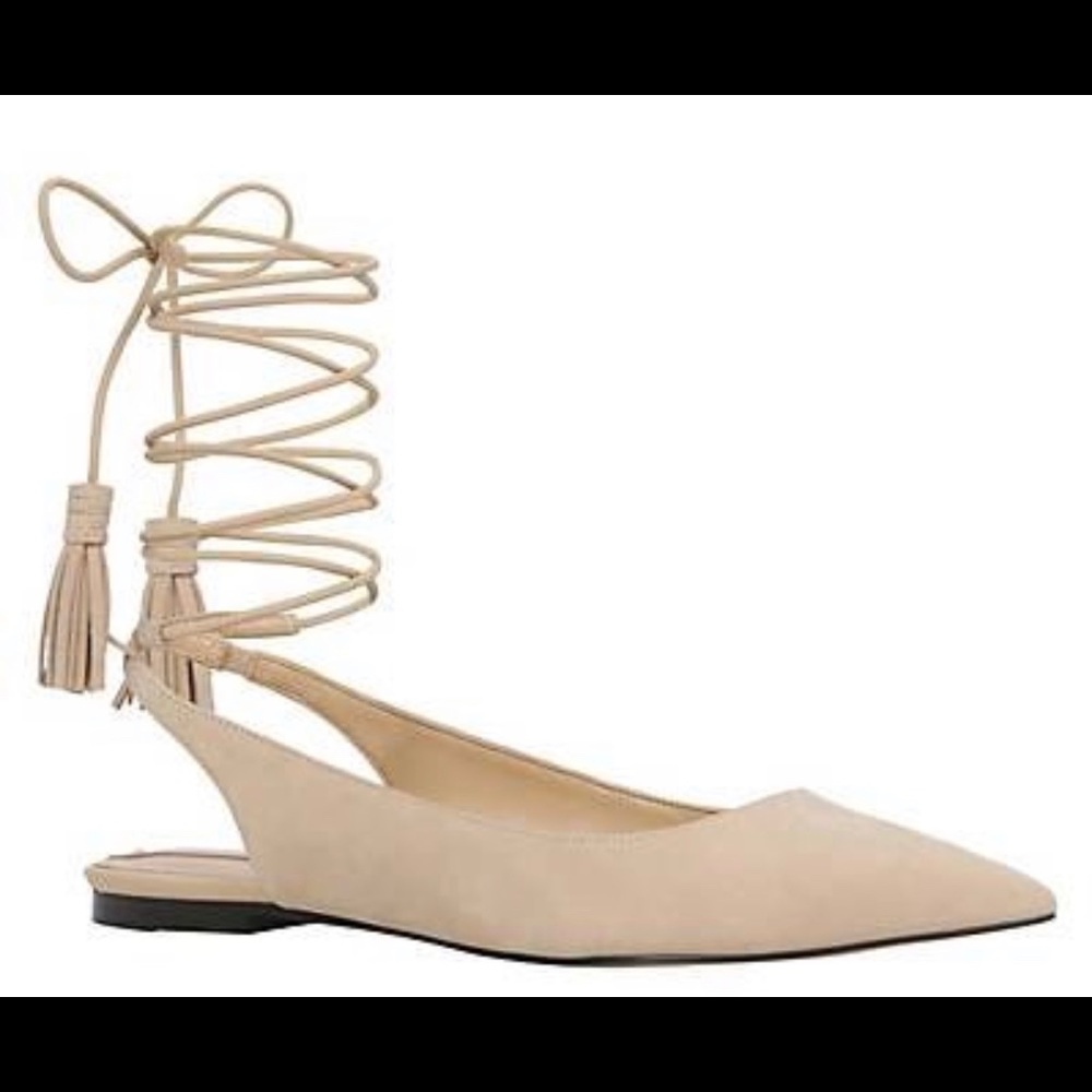 Aldo Kailang bone flats with tassle ankle tie
